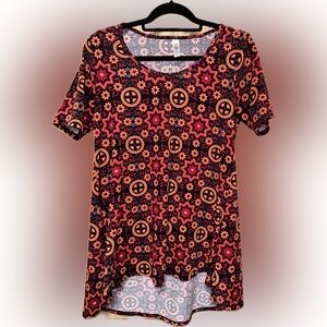 LuLaRoe Black and Orange Starburst Tee